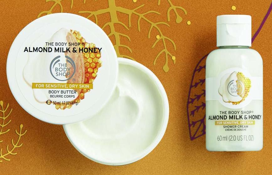 the body shop almond milk & honey gift set