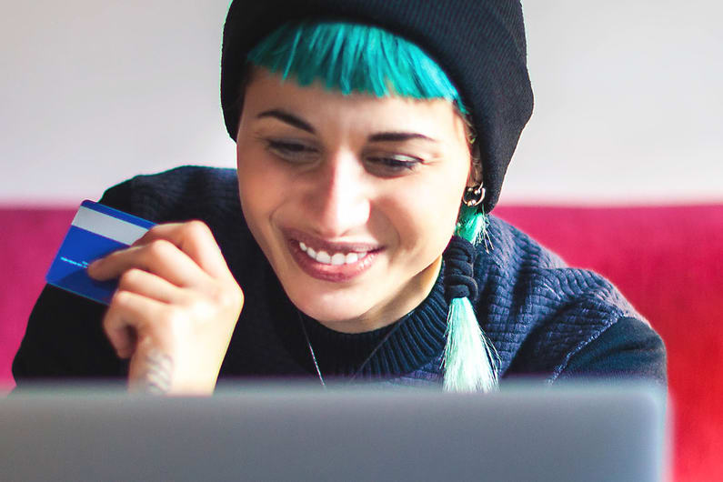 Woman shopping online