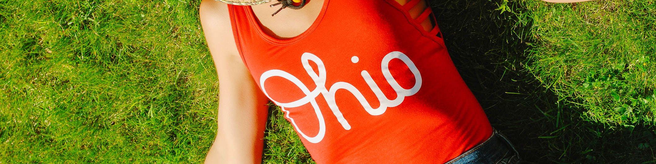 woman wearing Ohio shirt