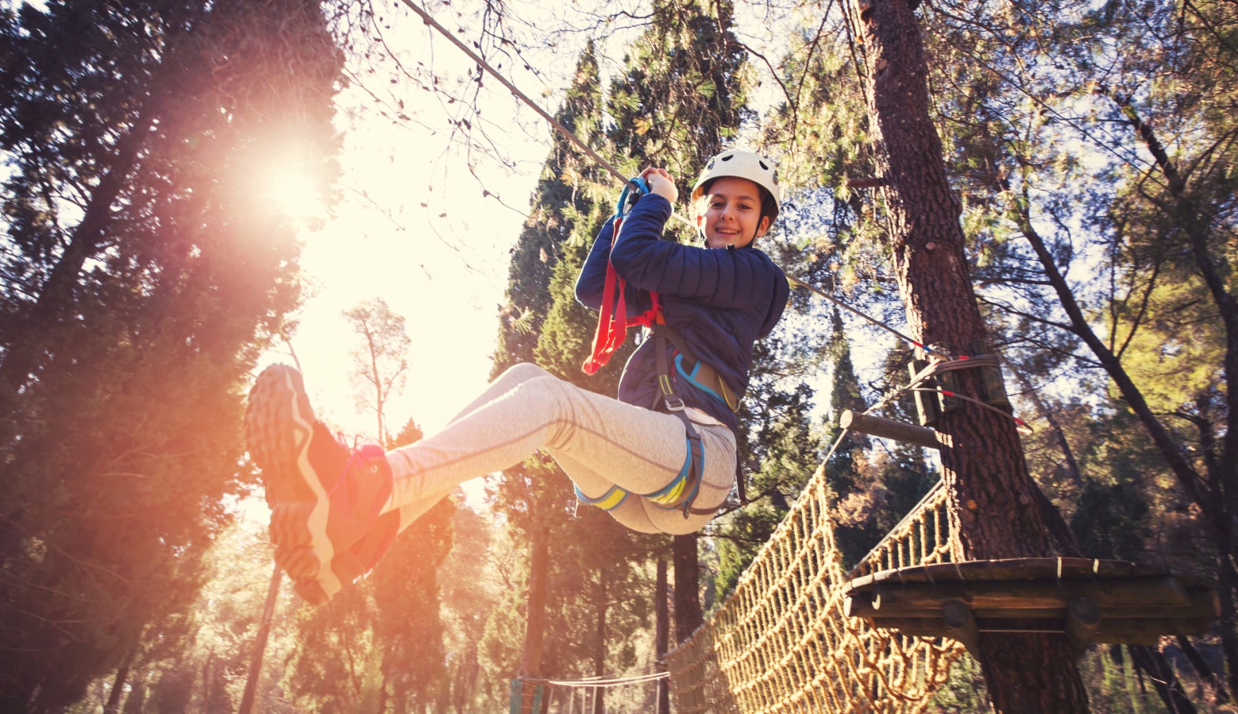 kid on zipline