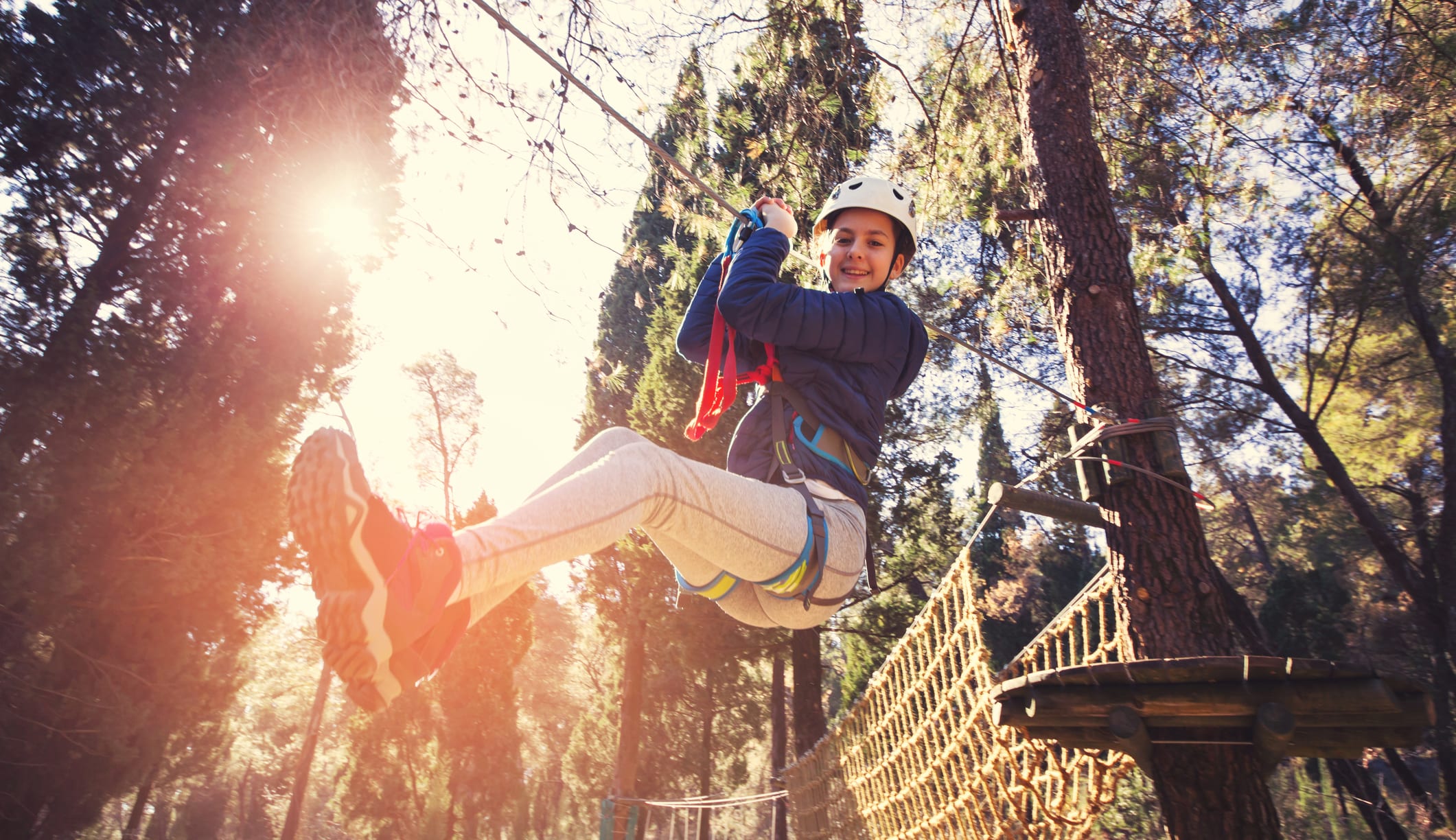 kid on zipline