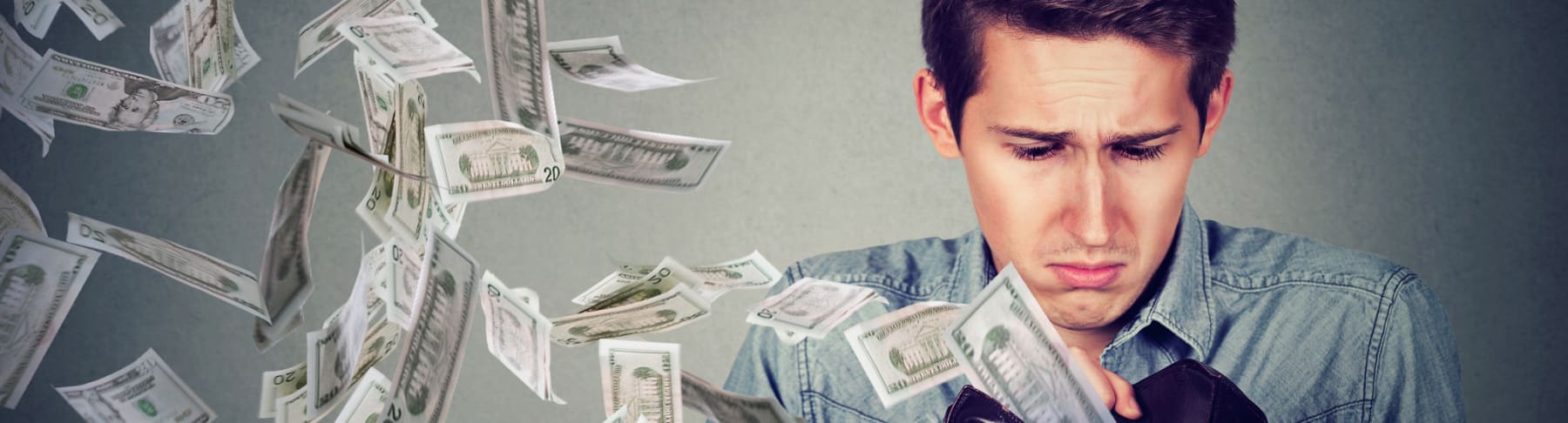 money flying out of wallet