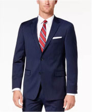 Tommy Hilfiger Men's Modern-Fit TH Flex Stretch Navy Pinstripe Suit Jacket for $36 + pickup at Macy's