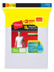 Hanes Men's ComfortSoft Tagless V-Neck T-Shirt 9-Pack for $10 + pickup at Walmart