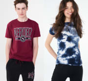 At Aeropostale, buy one Aeropostale Men's or Women's Graphic T-Shirt (prices start at $19.50) and get two more for free. That's a savings of up to $59 on three shirts