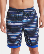 Nike Men's Americana Horizon Stripe 9" Swim Trunks for $12 + pickup at Macy's