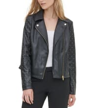 Calvin Klein Women's Studded Faux-Leather Motorcycle Jacket for $49 + pickup at Macy's