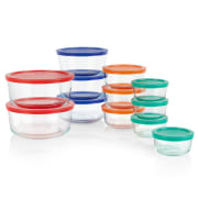 Pyrex 24-piece Simply Store Round Glass Food Storage Set for $16 + pickup