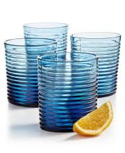 The Cellar Blue Ribbed Double Old-Fashioned Glasses for $6 + pickup at Macy's