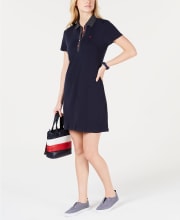 Tommy Hilfiger Women's Polka-Dot Collar Polo-Shirt Dress for $20 + pickup at Macy's