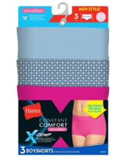 Hanes X-Temp Constant Comfort Women's Microfiber Boy Short Panties 3-Pack for $4 in cart + free shipping
