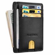 Runbox Direct via Amazon offers the Runbox Minimalist RFID-Blocking Front Pocket Wallet in several colors (0 Black pictured) with prices starting at $9.99. Coupon code "305QJG7W" cuts that starting price to $6.99