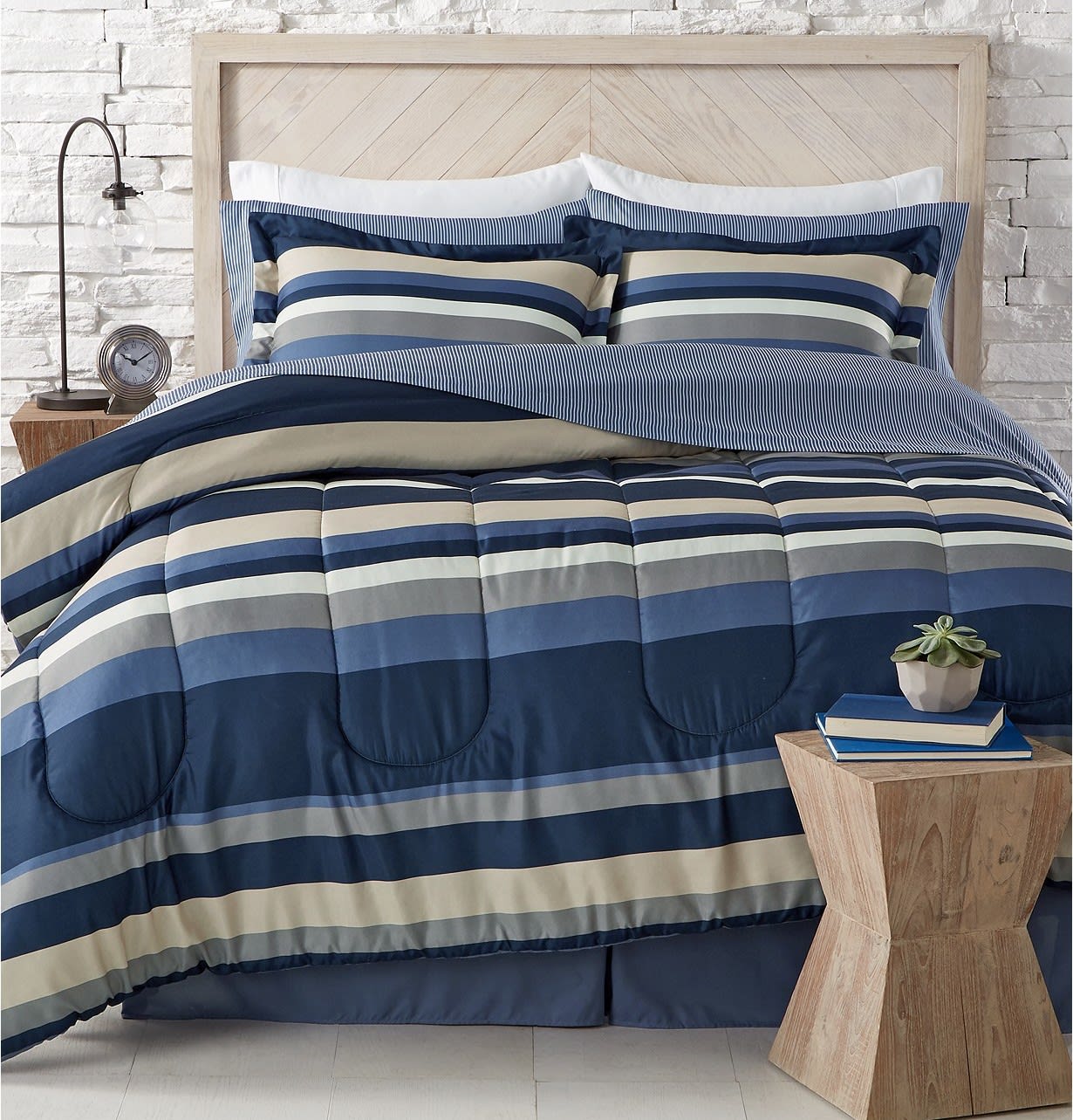 8-Piece Reversible Bedding Sets at Macy's for $30 + pickup at Macy's