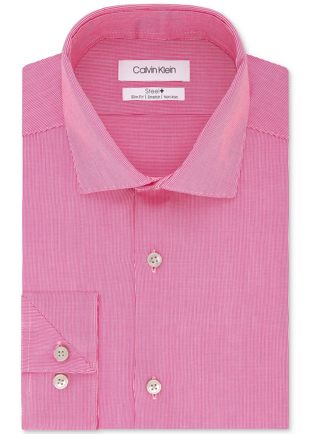 Calvin Klein Men's Steel Slim-Fit Non-Iron Stretch Performance Dress Shirt for $23 + pickup at Macy's