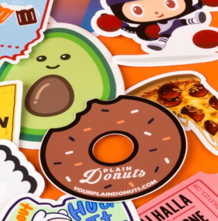 3" x 3" Custom Die Cut Weatherproof Vinyl Stickers for $1 for 10 + free shipping