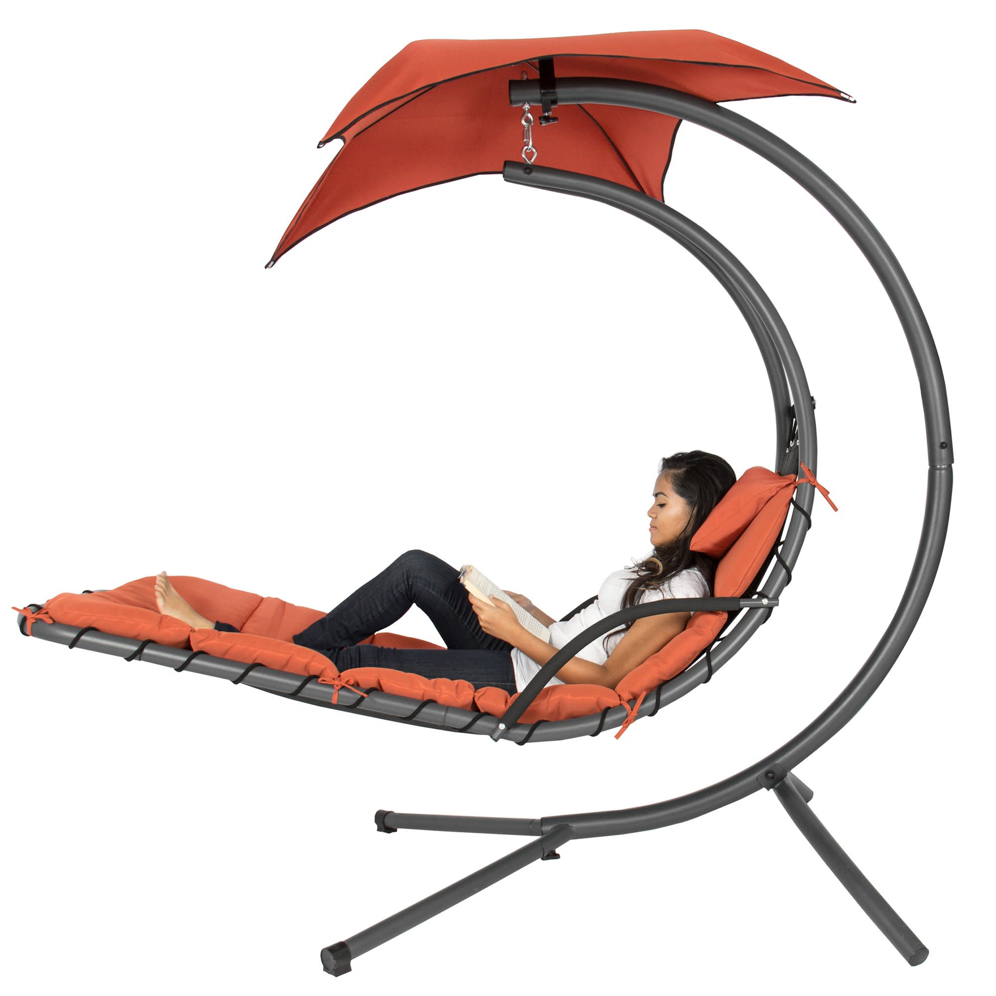 Best Choice Hanging Chaise Lounger Canopy Chair for $110 + free shipping