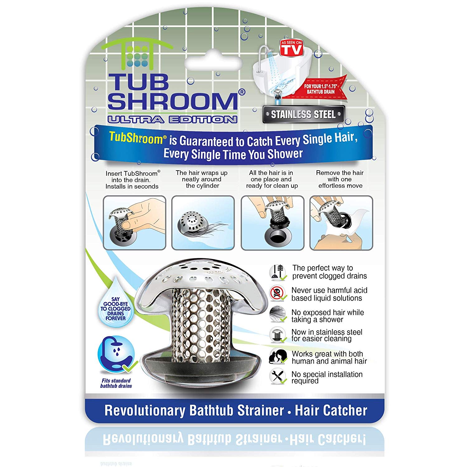 TubShroom Ultra Revolutionary Bath Tub Drain Protector for $7 + pickup at Walmart