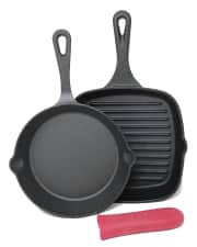 Sedona Cast Iron 2-Piece Skillet & Grill Pan Set w/ Handle Holder. That's a savings of $45 off list and the lowest price we could find.