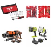 Combo Kits, Hand Tools, and Accessories at Home Depot. Save on drills, drain clearing tools, bolt cutters, wrenches, drill bits, and more.