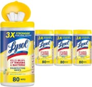 Lysol Disinfecting Wipes 80-Count 4-Pack. That's the best price we could find by $6.