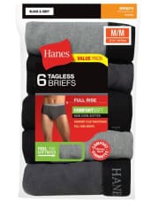 Hanes Men's FreshIQ ComfortSoft Full Rise Briefs 6-Pack. Even if you pay shipping, that's still a $2 drop from our December mention. If you hit the free shipping threshold of $40, it's an even more excellent price for a 6-pack of Hanes men's briefs.