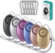 Sosoon Personal Alarm Keychain 6-Pack. Apply coupon code "50YGPTSW" for a savings of $11.