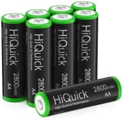 HiQuick AA Rechargeable Battery 8-Pack. Clip the 10% coupon and apply code "RN22JPO3" to get the best price we could find by $8.