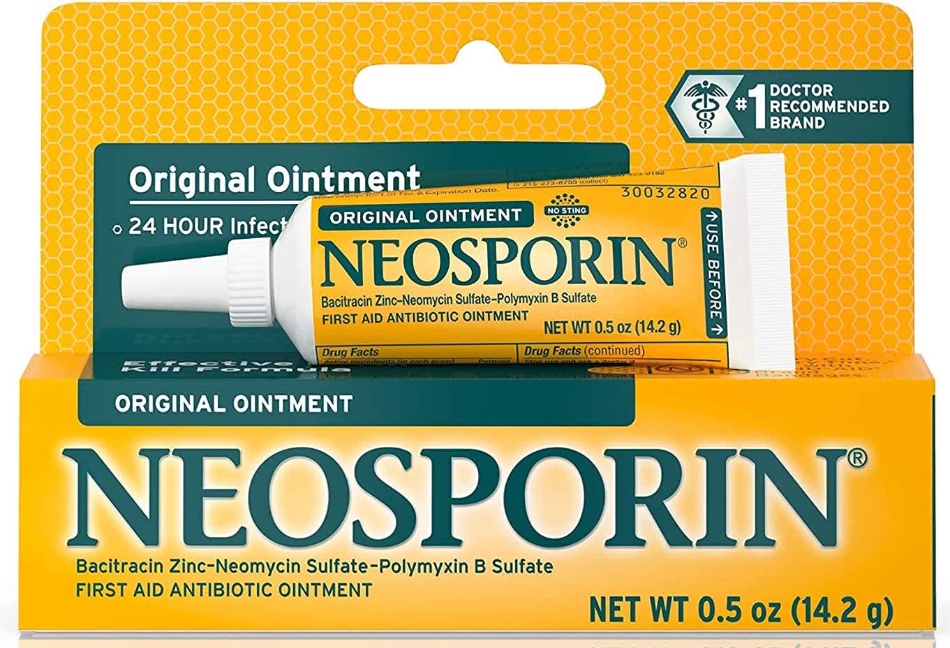Neosporin Original First Aid Antibiotic Ointment 0.5-oz. Tube. That's the best price we could find by a buck.