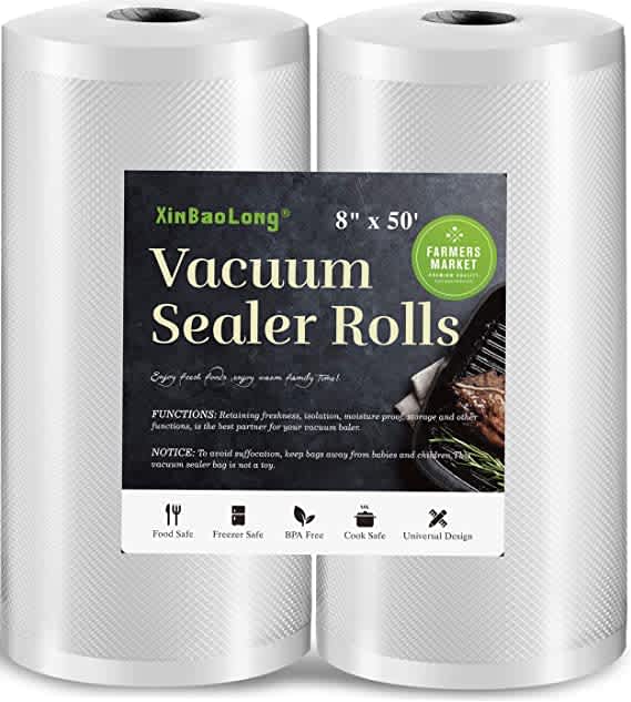 XinBaoLong 8" x 50-Ft. Vacuum Sealer Roll 2-Pack. Apply coupon code "253TH4XR" to get $4 under our January mention and save $3.