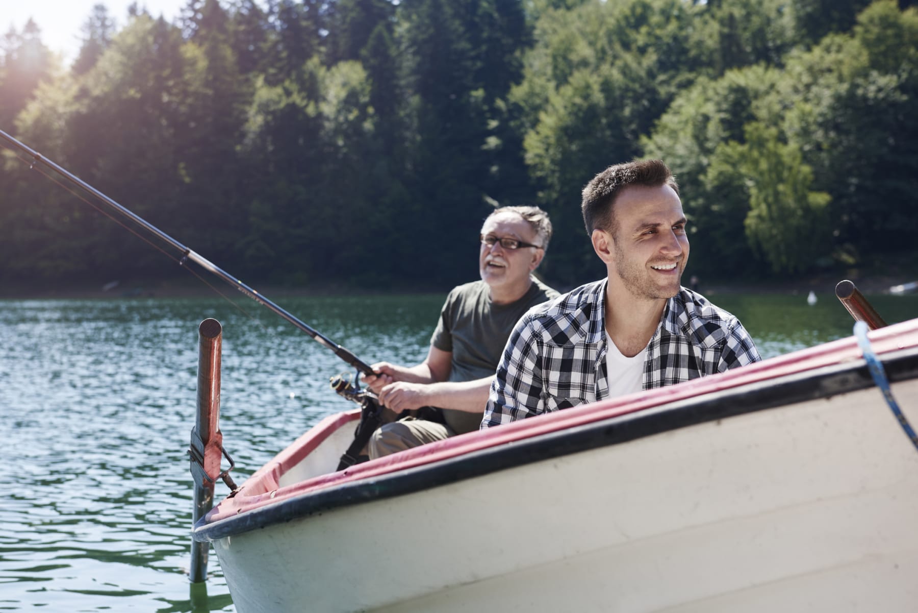 father and son fishing