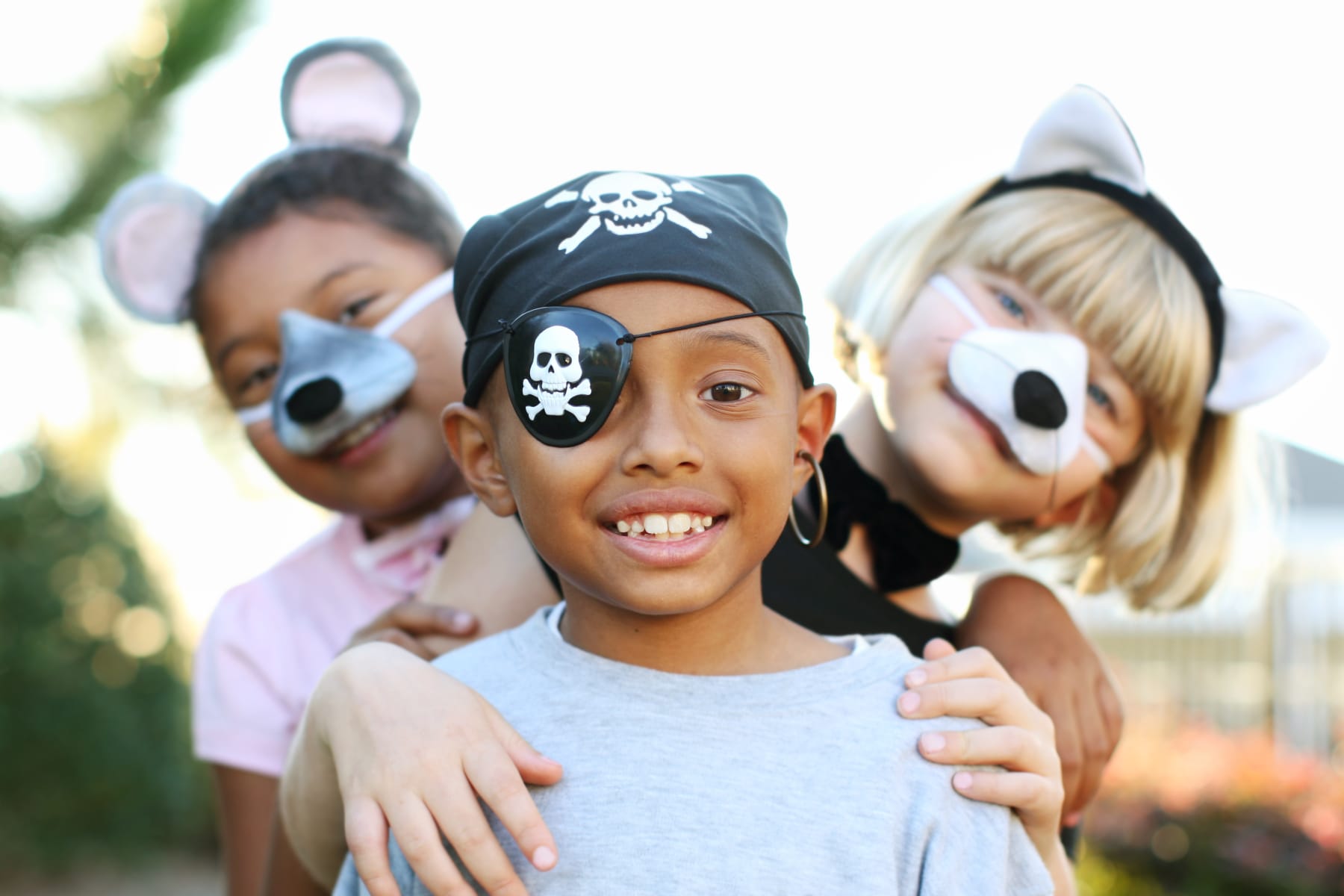 kids in Halloween costumes