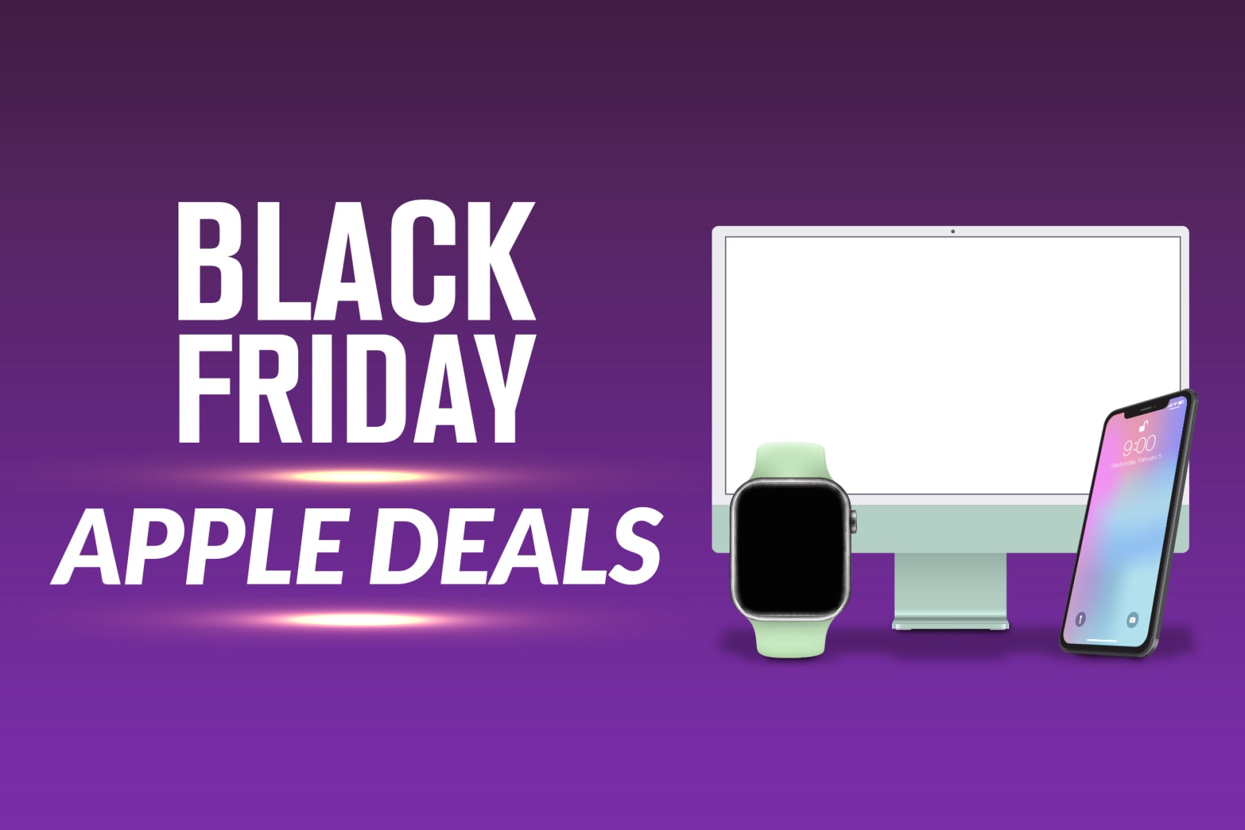 Apple products next to text reading Black Friday Apple Deals