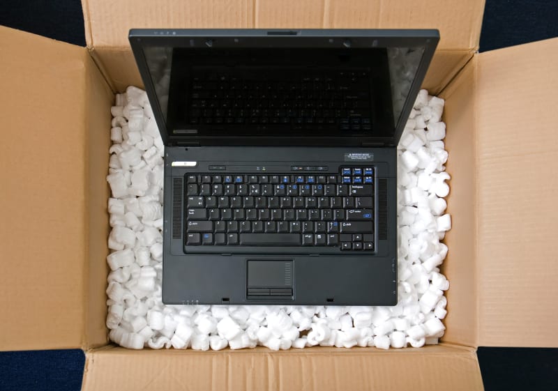 laptop in a box