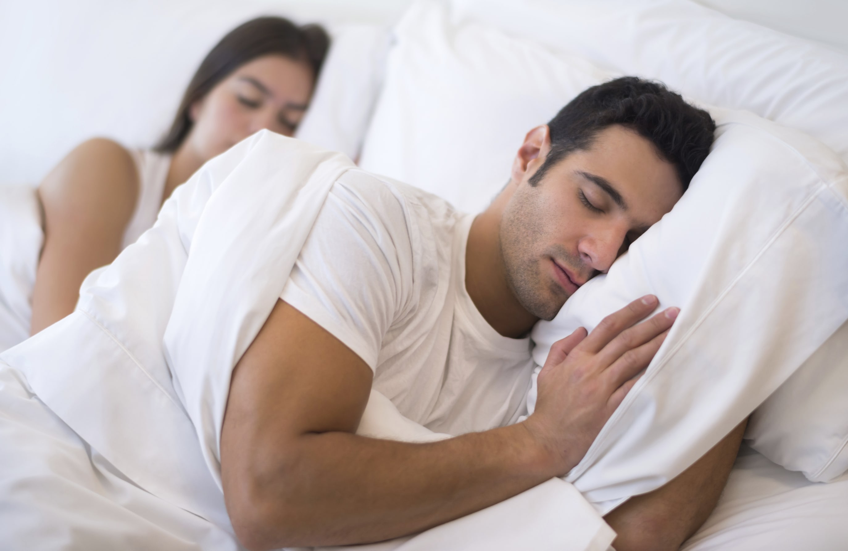 sleeping in bed