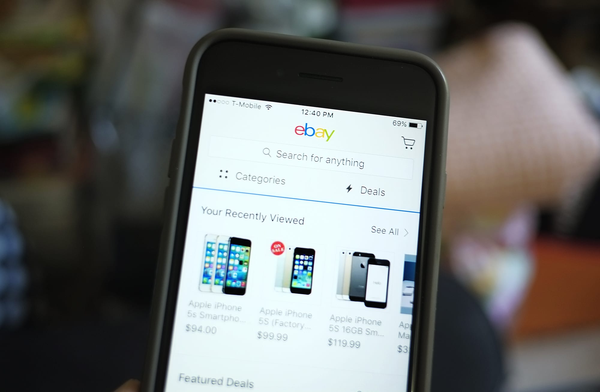 eBay on phone