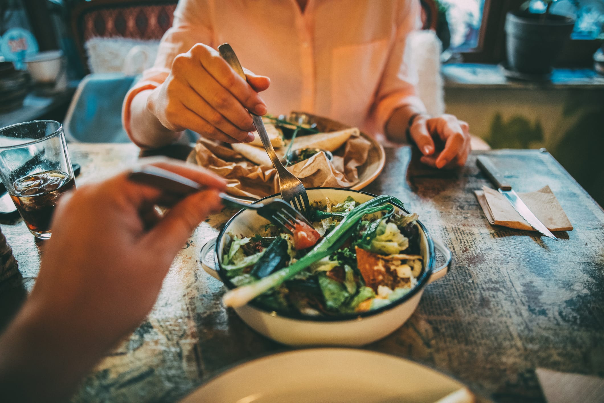 sharing salad