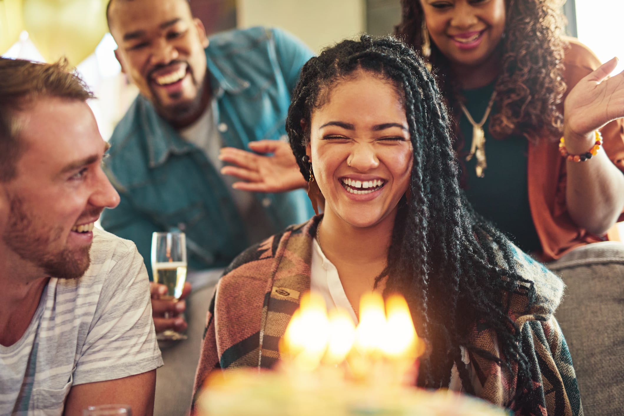 woman celebrating birthday
