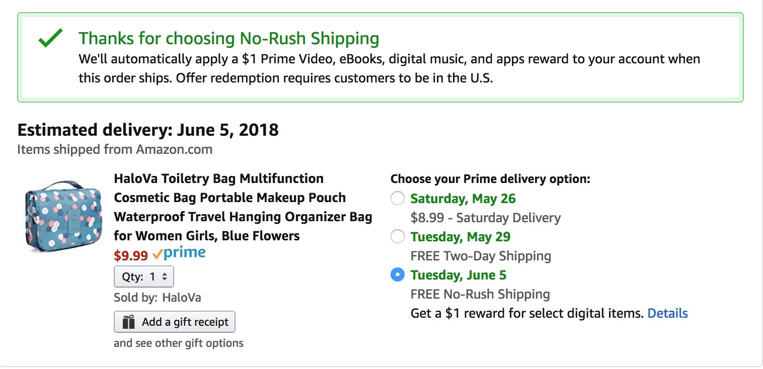 slower shipping