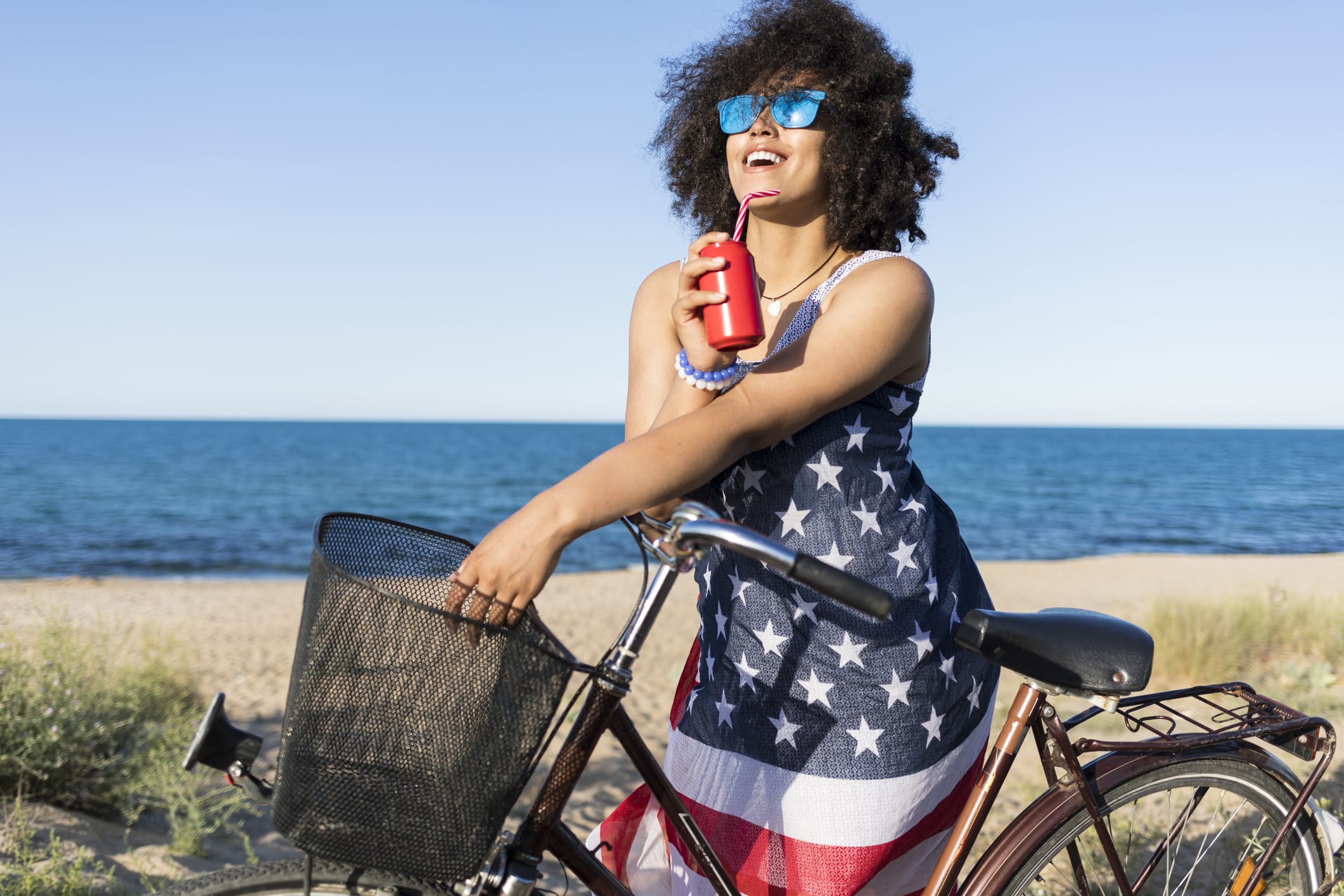 woman in patriotic dress
