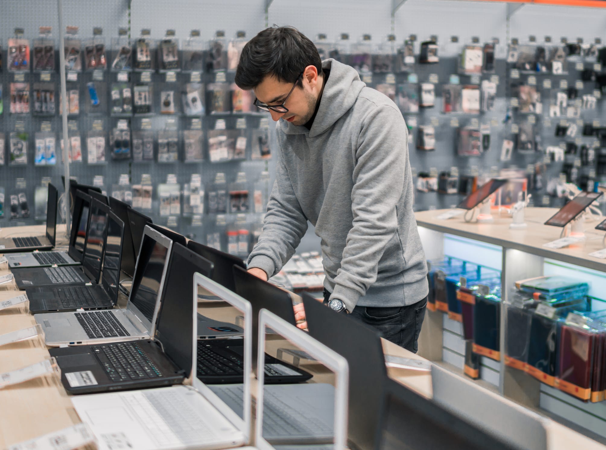 Man Shopping for Laptop