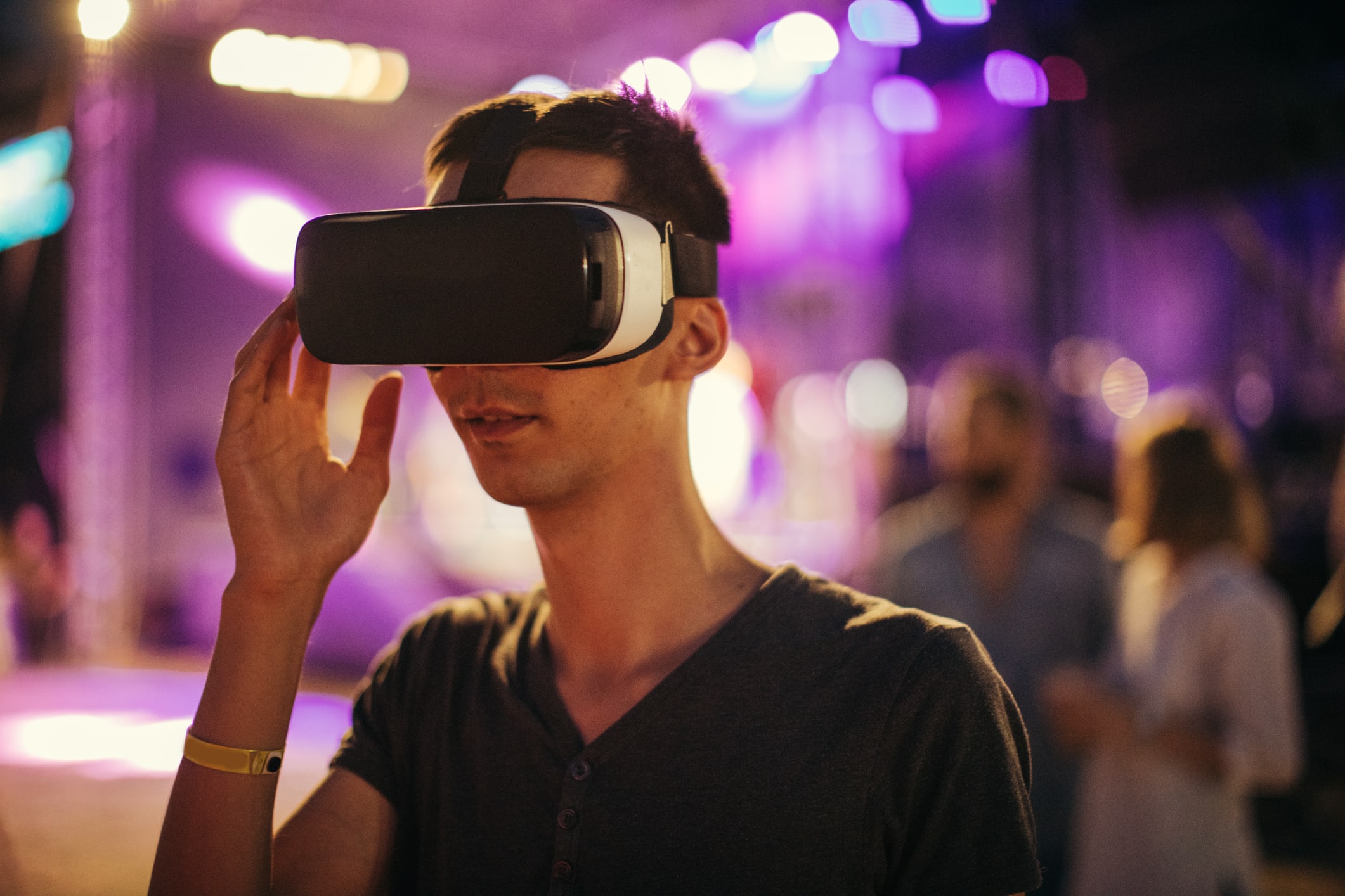 Guy using VR headset