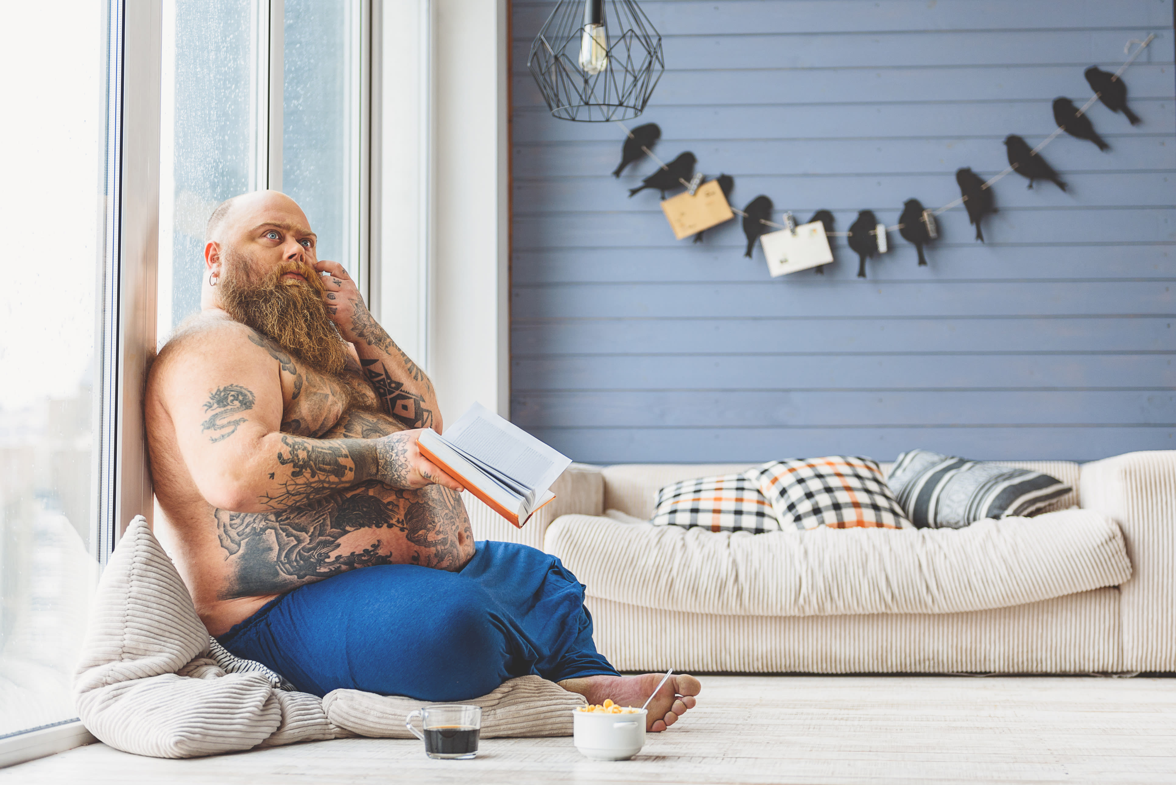overweight man