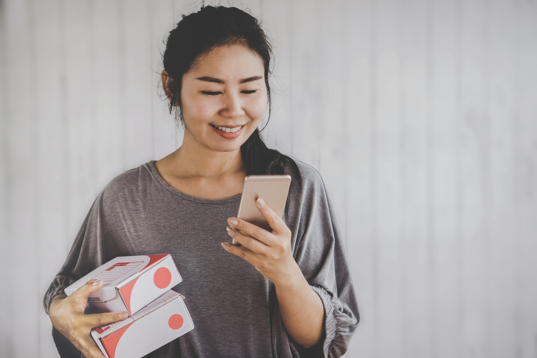 Woman looking at phone