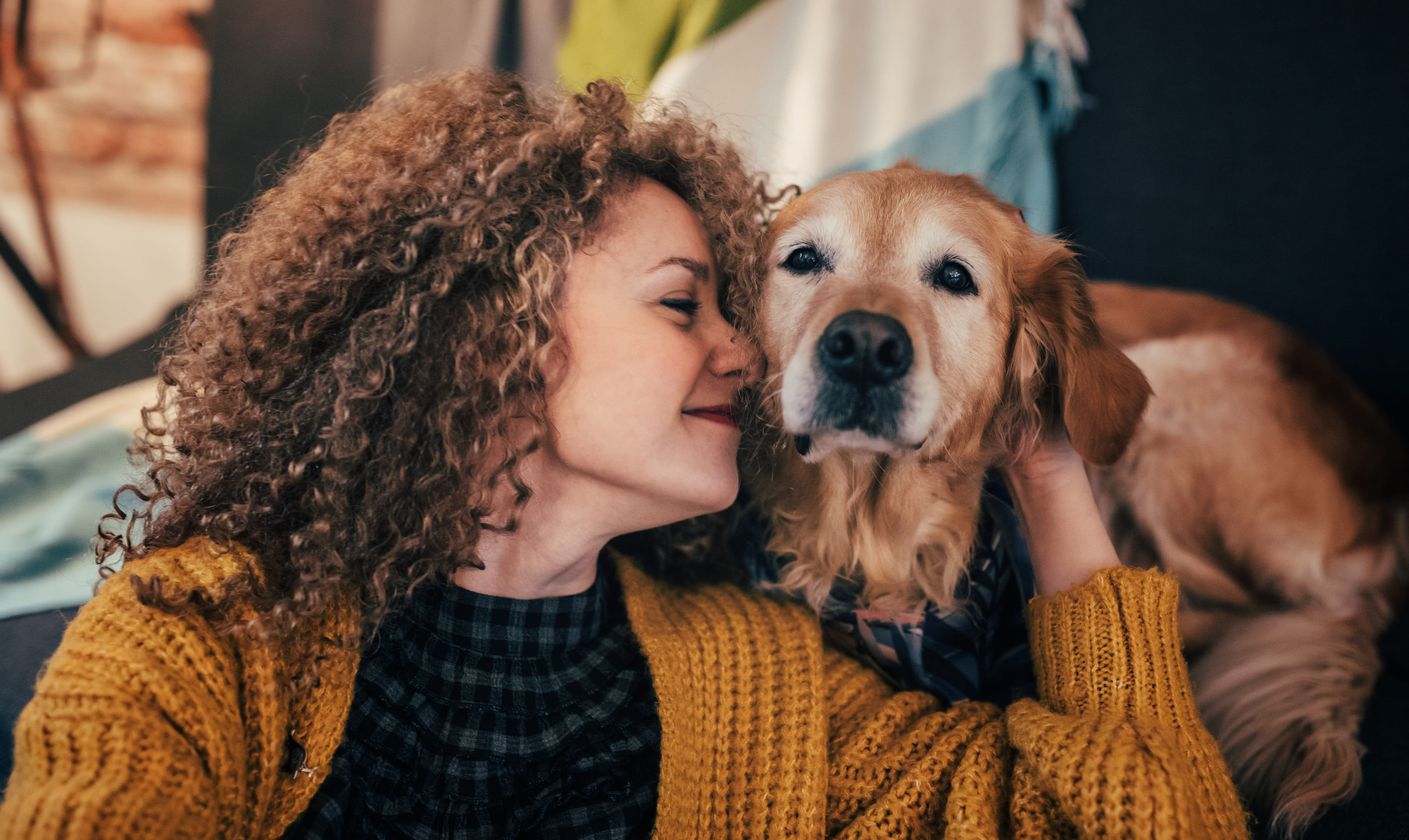 woman with Golden Retriever