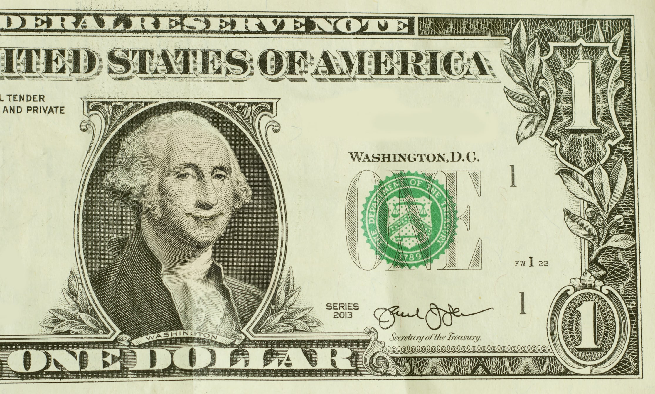 dollar bill smile
