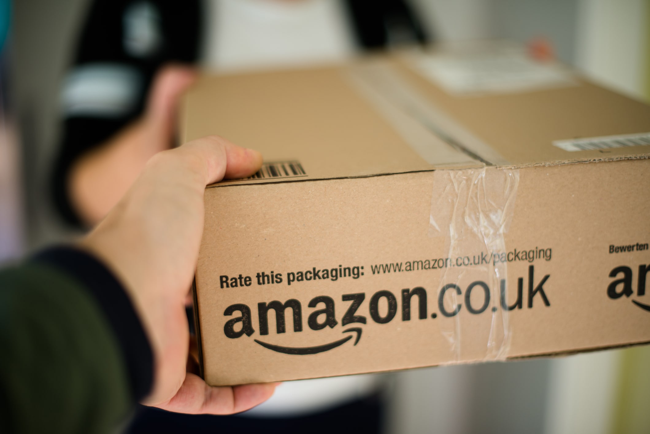 Person Receiving an Amazon Package