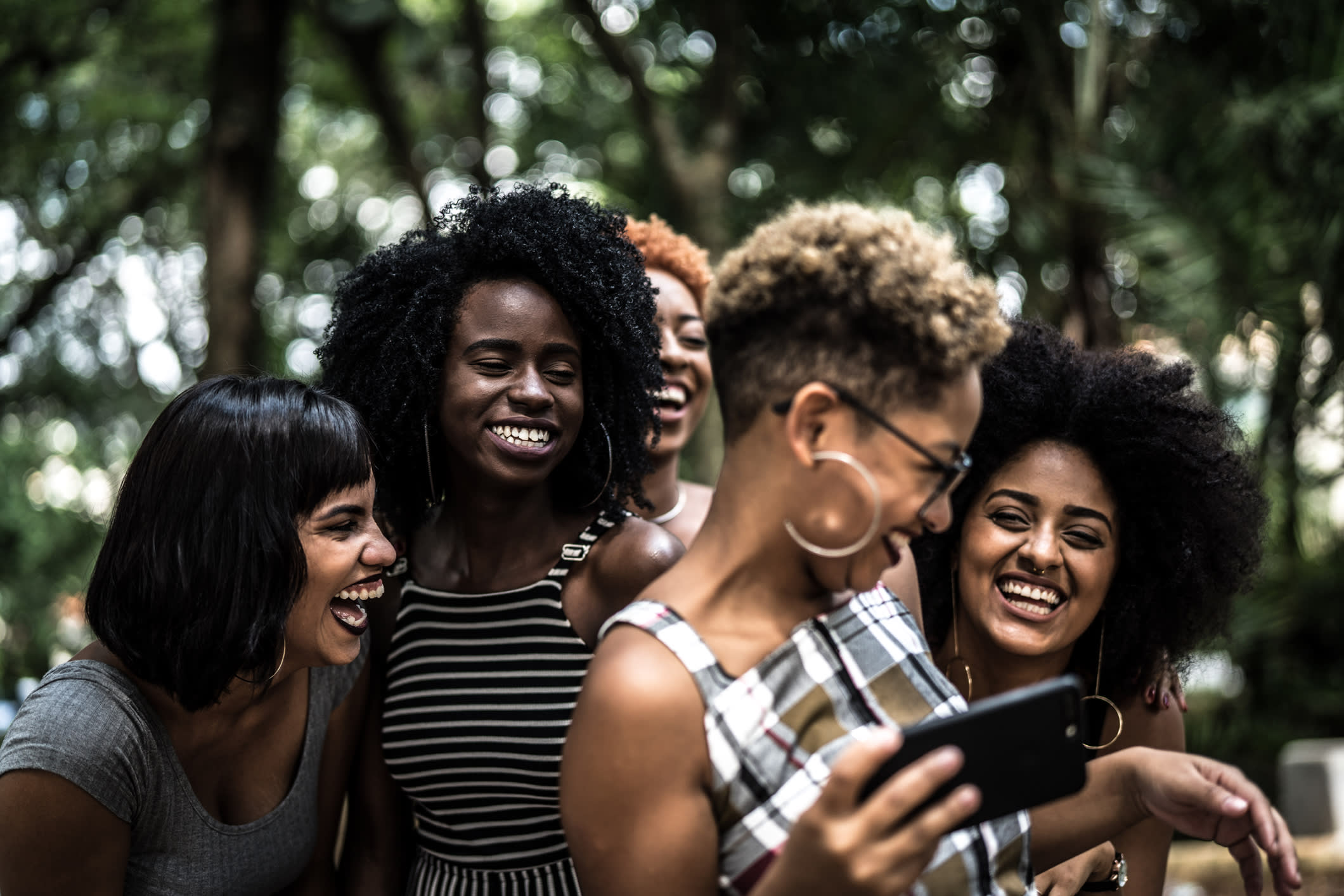 Cheerful Friends Taking Selfie