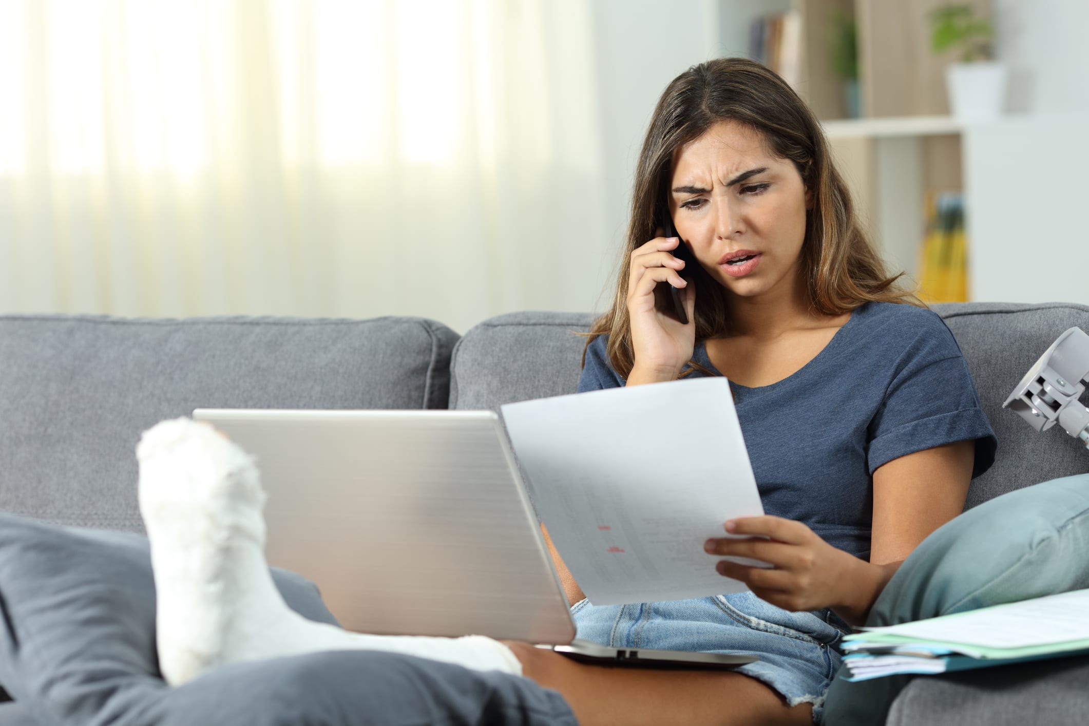 Woman With Broken Leg Calling About Medical Bill