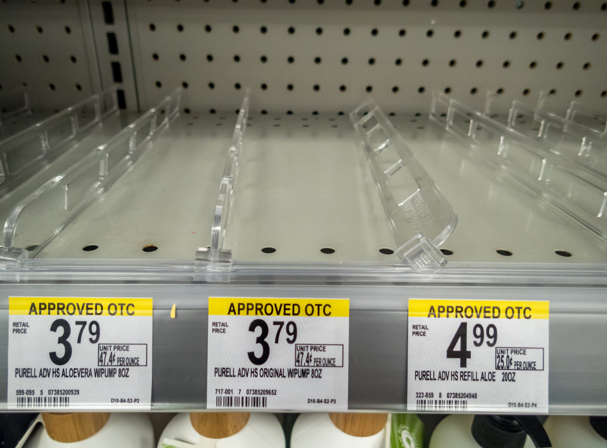sold out hand sanitizer