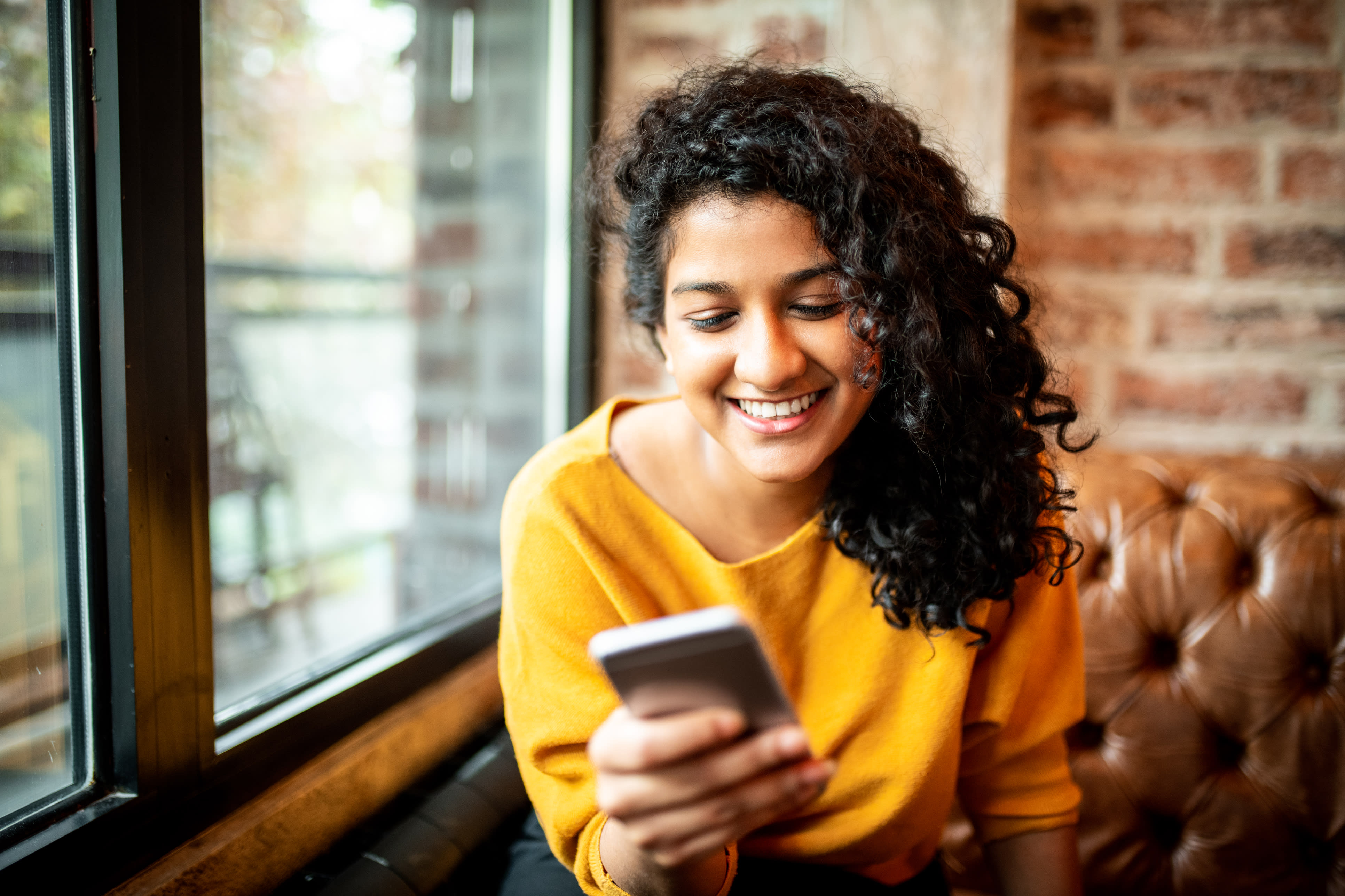 woman using phone